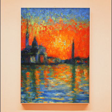 Sunset over the City and Sea in the Middle-East Printable Art